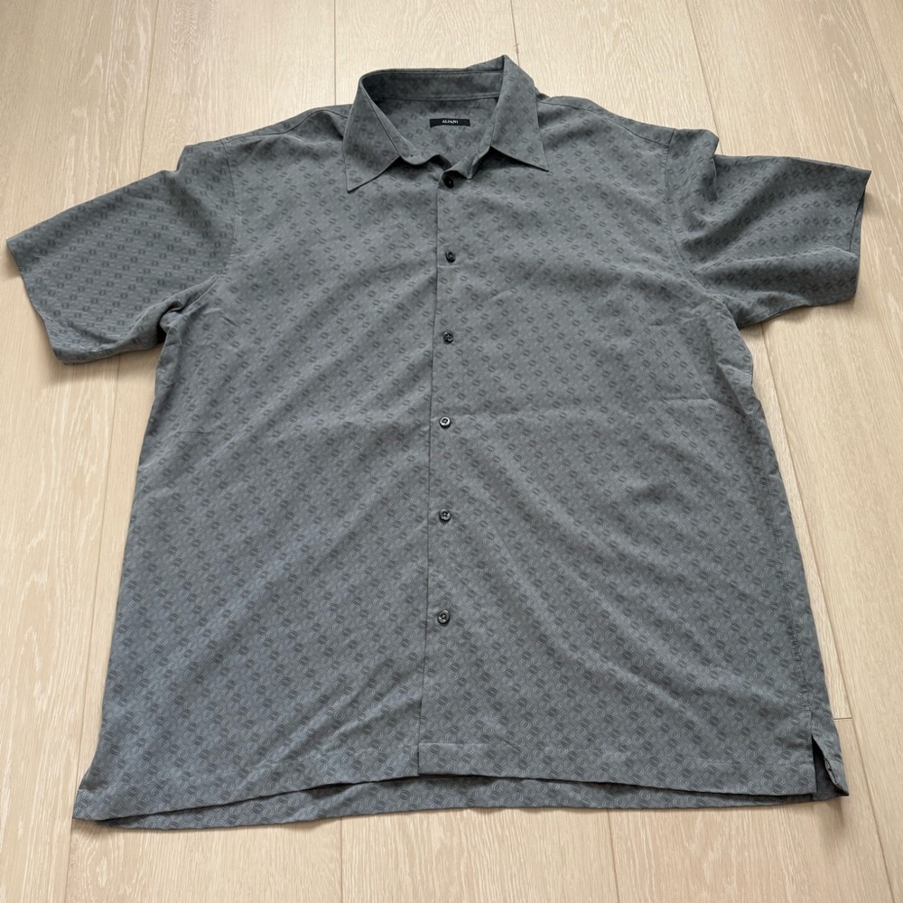 Alfani Gray Short-Sleeve Button-Up Shirt